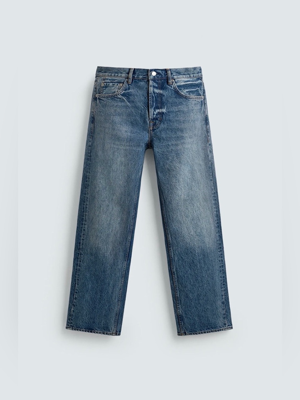 Zara - Aaron Levine x Zara - Straight Fit Jeans - Mid-Blue